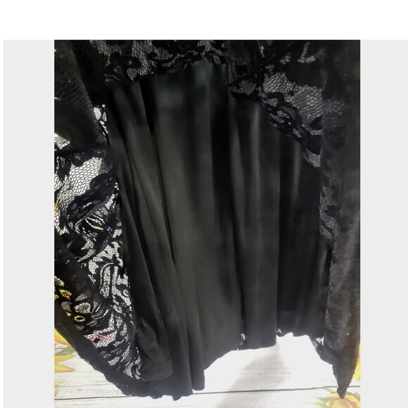 Plus Size Black Lace‎ Round Neck Whimsigoth Witchcore Witchy Fairycore NWOT - Picture 3 of 6